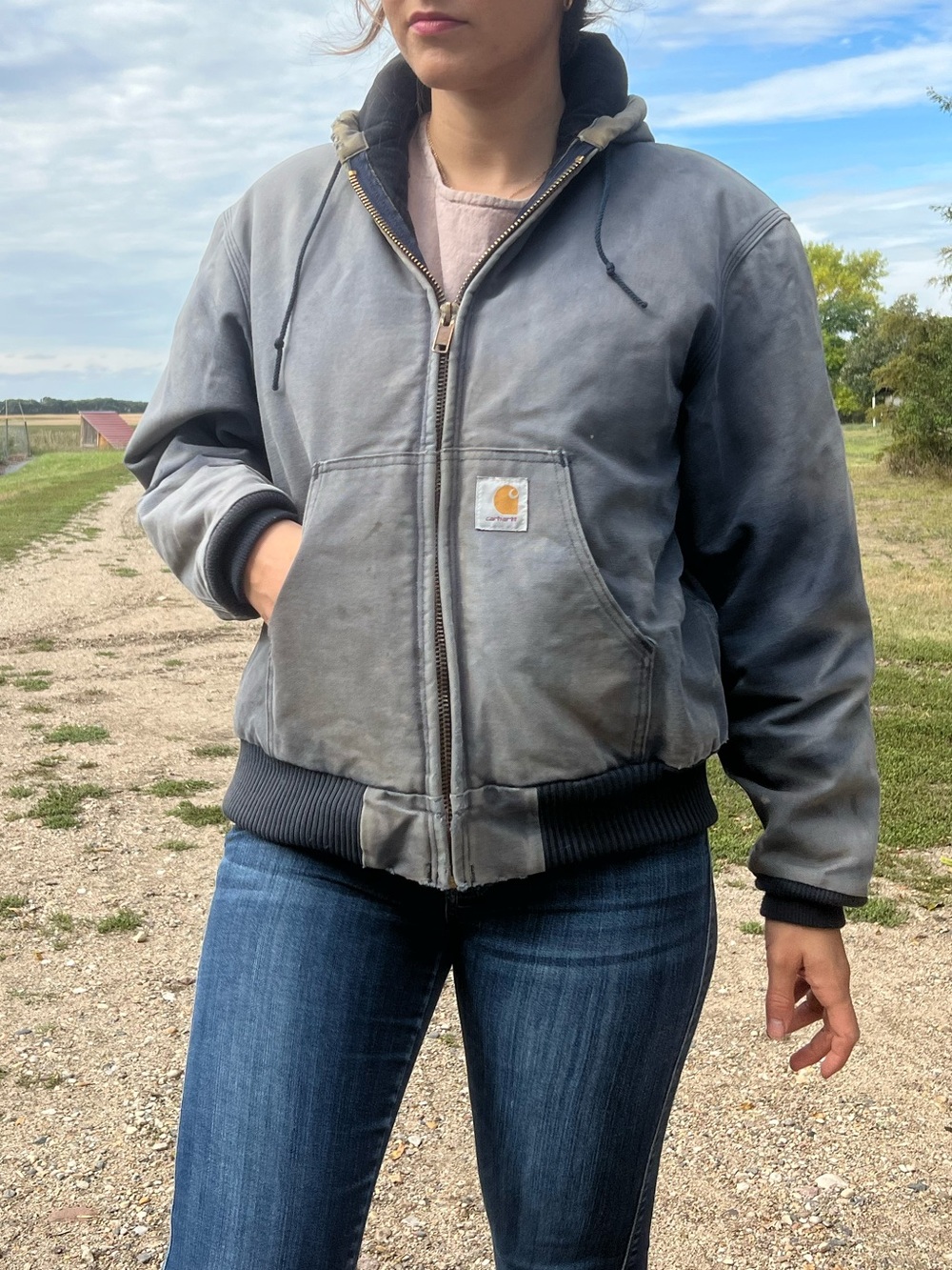 Distressed Vintage Carhartt Navy Canvas Jacket